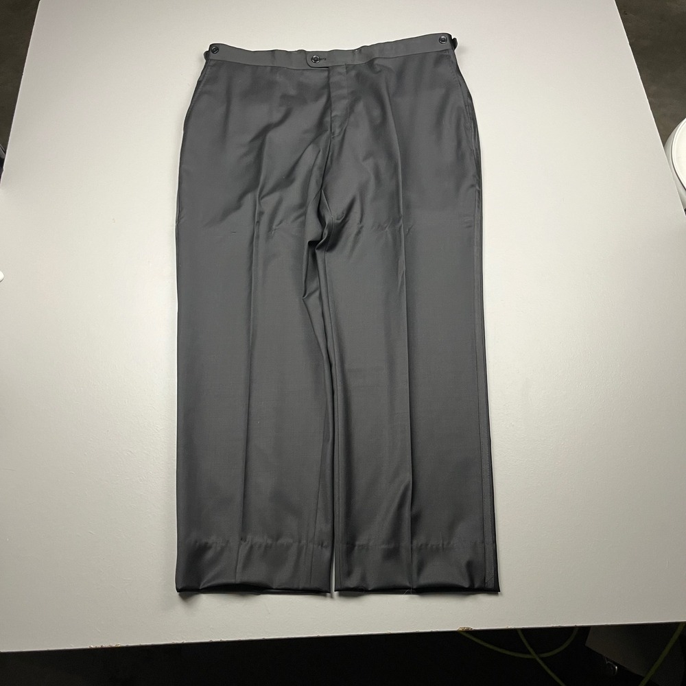 Baroni Tuxedo Pants Mens 40R Black Super 150s Wool Formal Classico Trousers